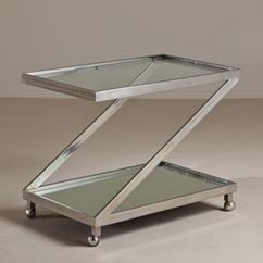 A Nickel Framed Two Tier Trolley on Castors 1970s