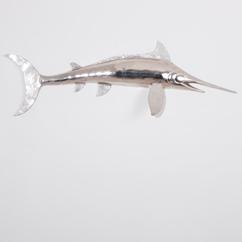 A Nickel Plated Sword Fish Wall Sculpture Late 1960s