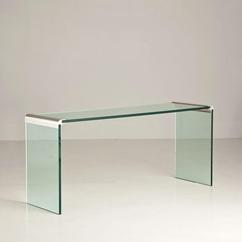 A Pace Designed Glass and Nickel Console Table 1970s