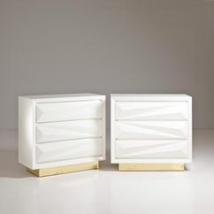 A Pair of Asymmetrical Lacquered Commodes by Talisman