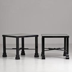 A Pair of Black Steel Side Tables by Talisman
