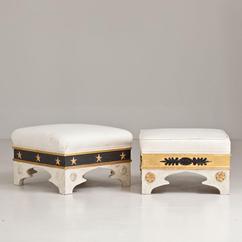 A Pair of English Gilt Stools 1980s