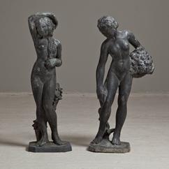 A Pair of English Lead Figures circa 1920