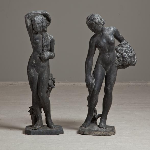 A Pair of English Lead Figures circa 1920
