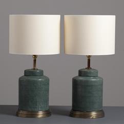 A Pair of Faux Lizard Table Lamps in the Manner of Karl Springer 1970s
