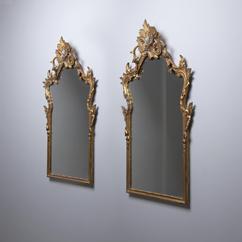 A Pair of Gilt Rococo Style Mirrors 1960s
