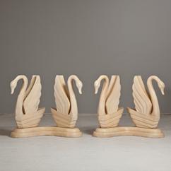 A Pair of Hollywood Glam Swan Shaped Console Table Bases