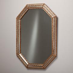 A Pair of Italian Octagonal Gilded Framed Mirrors 1950s