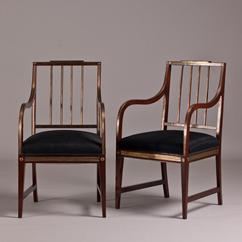 A Pair of Late 18th Century Russian Armchairs in Mahogany