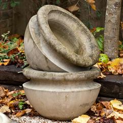 A Pair of Small Reconstituted Stone Orchard Pots