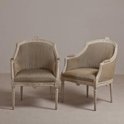 A Pair of Swedish Painted Armchairs circa 1860 