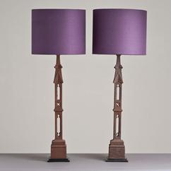 A Pair of Tall Gothic Cast Iron Table Lamps by Talisman