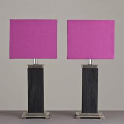 A Pair of Venetian Glass and Nickel Table Lamps by Talisman