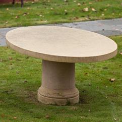 A Pedestal Based Oval Stone Table by Talisman