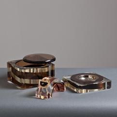 A Pierre Cardin Cigarette Box, Ashtray and Lighter 1980s