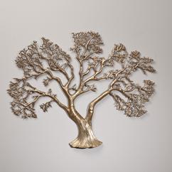 A Polished Brass Japanese Inspired Tree Wall Sculpture 1970s