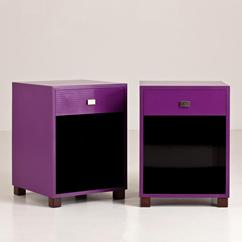A Purple Lacquer Side Cabinet by Talisman