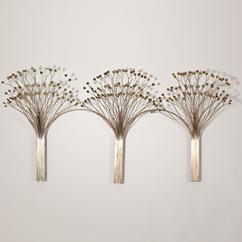 A Rare Curtis Jere Three Tree Metal Wall Sculpture 1977