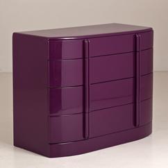 A Rare Purple Lacquered Air Flow Chest of Drawers 1930s