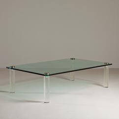 Glass Rectangular Coffee Table on Rectangular Lucite And Glass Coffee Table 1970s