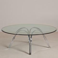 A Roger Sprunger for Dunbar Chromium Steel Coffee Table 1960s