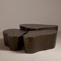 A Set of Three Biomorphic Resin Coffee Tables 1990s