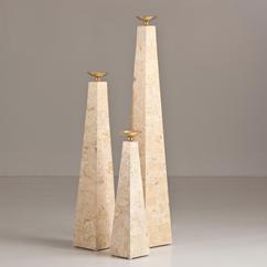 A Set of Three Maitland Smith Designed Obelisks 1980s