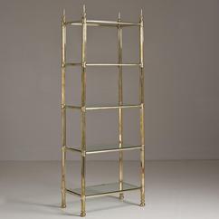 A Single  Five Tiered Brass Framed  Etagere 1960s