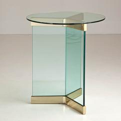 A Single Glass and Bronze Pace Designed Table 1970s