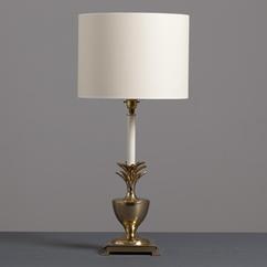 A Single Parzinger Style Brass Pineapple Detailed Table Lamp 1960s