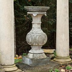 A Single William & Mary Style Sundial on a Plinth