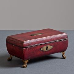 A Small 19th Century English Leather Box