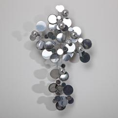 A Small Nickel Curtis Jere Raindrops Wall Sculpture USA