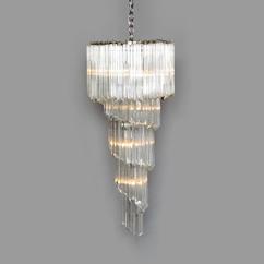 A Spiral Shaped Glass Chandelier 1970s