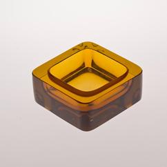 A Square Murano Sommerso Glass Ashtray 
