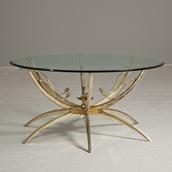 A Superb Italian Bronze Coffee Table with Lotus Leaf Detail 1950s Alternate image