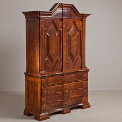 A Superb Swedish Baroque Elder Root Cabinet circa 1720