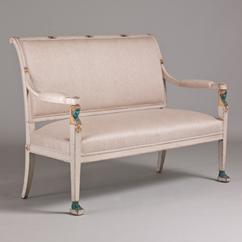 A Swedish Empire Sofa in a Fawn Linen circa 1800