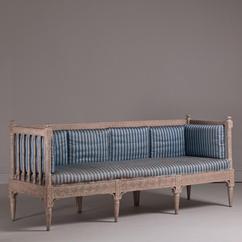 A Swedish Empire Sofa in a Striped Fabric circa 1790