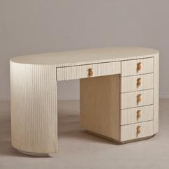 A Tessellated Bone Veneered Deco Style Vanity Table 1960s