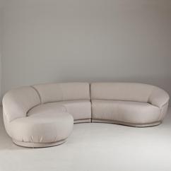 A Three Part Milo Baughman Designed Sectional Sofa 1980
