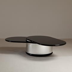 A Two Tiered Oval Coffee Table Attributed to Rougier 1970s
