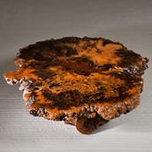 An Amber Inlaid Root Coffee Table with Original Stamp 1960s Alternate image