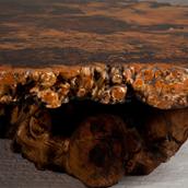 An Amber Inlaid Root Coffee Table with Original Stamp 1960s Alternate image