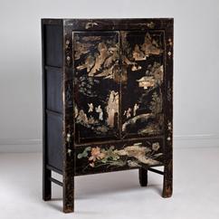 An Early 19th Century Two Door Lacquered Chinese Cabinet