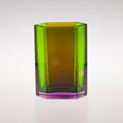 An Elongated Hexagonal Murano Sommerso Glass Vase by Rosenthal