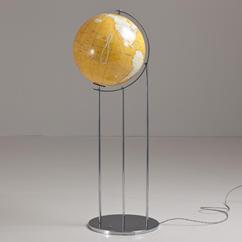 An Illuminated Floorstanding Globe on Nickel Plated Stand 1970s
