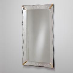 An Italian Etched Glass Rectangular Mirror 1950s