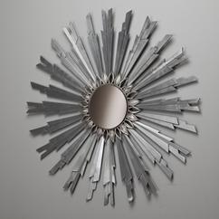 An Italian Polished Aluminium Sunburst Mirror 1970s