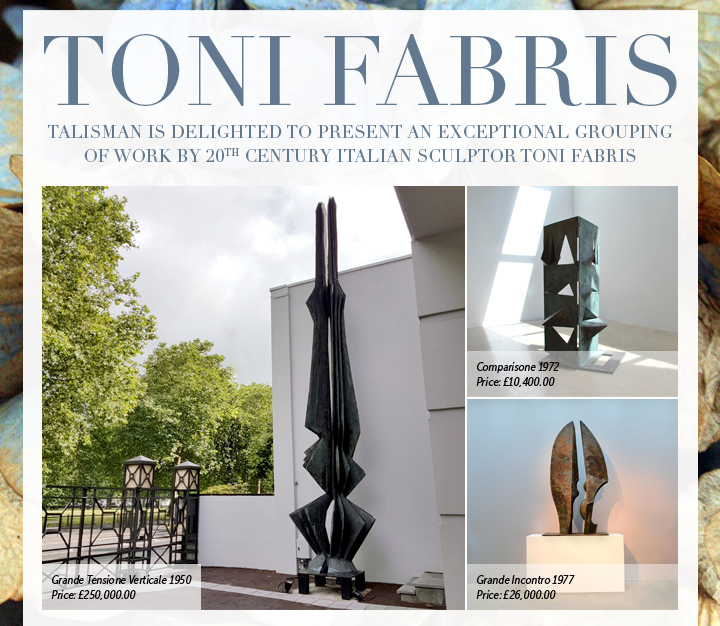 TONI FABRIS: Talisman is delighted to present an exceptional grouping of the work of by 20th century Italian sculptor Toni Fabris.
